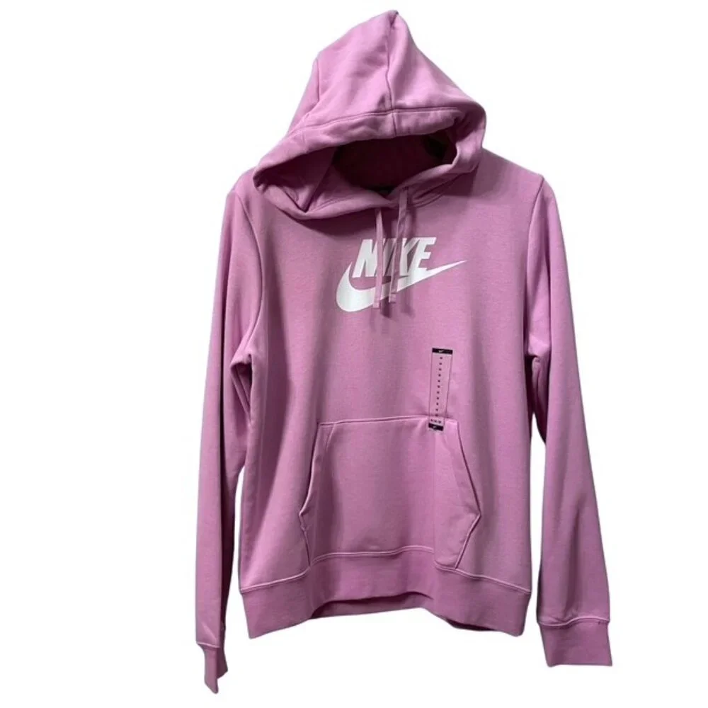 NWT Nike Sportswear Club Fleece Logo Pullover Hoodie Women's Medium Purple Pink - Picture 3 of 15